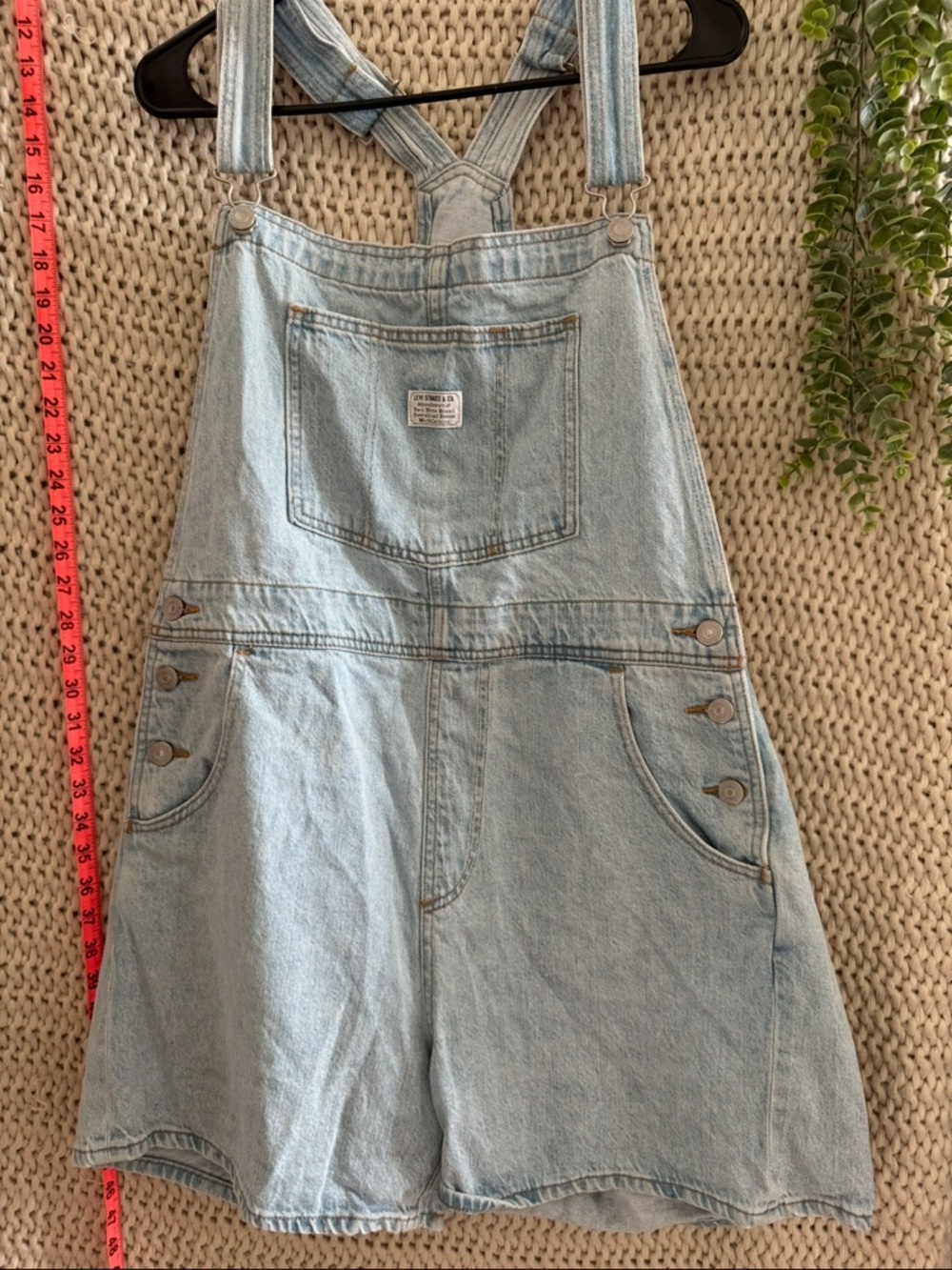 Levi Strauss denim overall shorts, women women’s size large